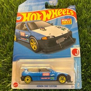 Hot Wheels Blue Honda Civic Custom Toy Car